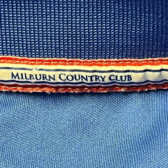 Milburn Country Club Polo Shirt Royal Blue Mens Golf Moisture Wicking Size M - Picture 7 of 11